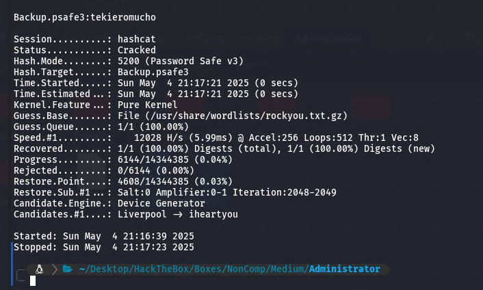 Hashcat Cracked Password