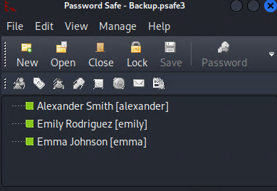 PasswordSafe Output